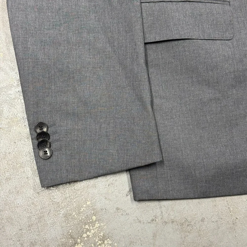 Hugo Boss Blazer Guabello 130s Wool Sport Coat Sharkskin Grey Huge/Genius 40R - Picture 3 of 12